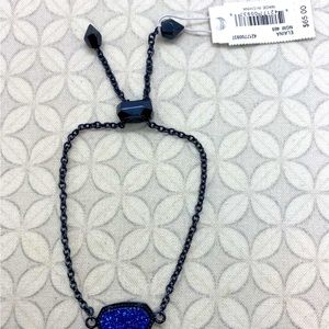 Kendra Scott Elaina Bracelet - adjustable dark Navy gunmetal drusy